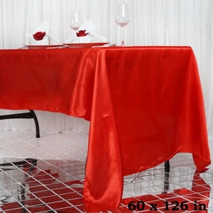 24 pcs 60x126" RECTANGLE Satin TABLECLOTHS Wedding Party Banquet Ceremony Linens - Picture 1 of 115