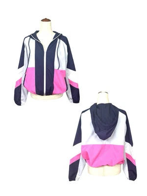 Chaqueta cortavientos Betsey Johnson Performance talla mediana colorblock cremallera completa Foto 1 de 4