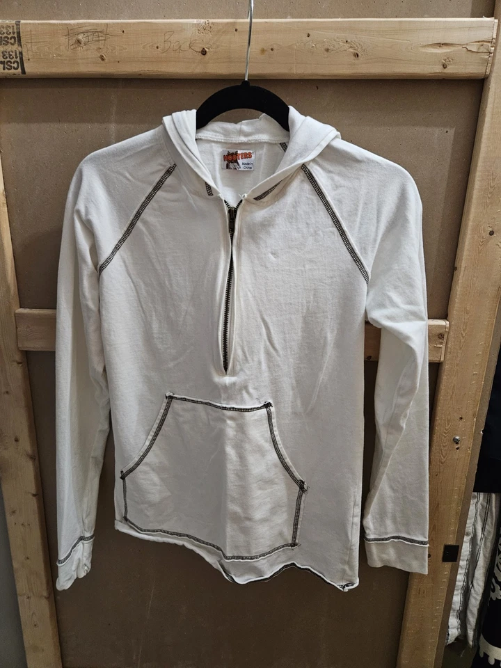HOOTERS JERSEY MELOCOTÓN MUJER M 1/4 CREMALLERA SUDADERA CON CAPUCHA BOLSILLOS PARA MANOS BLANCO ROTO  Foto 1 de 4