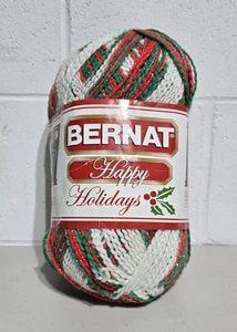 Bernat Happy Holidays Garn zum Stricken 10,6 Unzen (rot, grün, weiß) Medium 4 - Bild 1 von 3