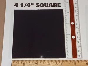4 1/4 FORUM Vintage Ceramic Bath TILE C-27 Ebony BLACK New Old Stock 1960's - Picture 1 of 9