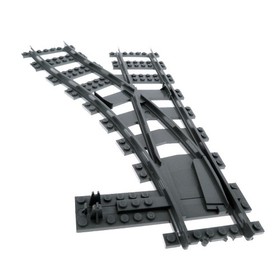 1x Lego Soft Track New-Dark Gray Left Railway Train 6085213 18612 53407