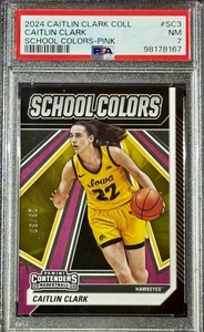 🔥 RARE! 26/50 2024 Panini - School Colors Pink - CAITLIN CLARK #SC3 - PSA 7!! - Picture 1 of 2