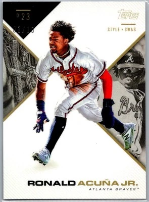 2019 Topps X Tatis Jr 023 Style & Swag Black  & White /10 Ronald Acuna Jr #12C - Image 1 of 2