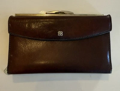 Cartera Bosca de Colección Triple Grano Completo Cuero Sangre de Buey Borgoña Chequera A Presión Foto 1 de 4