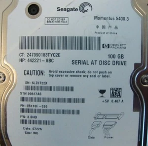 Seagate ST9100827AS 9S113F-020 FW:3.BHD 100gb 2.5" Sata Laptop Drive - Picture 1 of 1