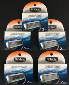 Cartouches Schick Quattro - 4 lames - 2 cartouches - Lot de 5 boîtes - Neuf dans sa boîte ! - Photo 1/4