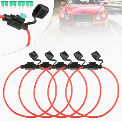 NILIGHT Night 5Pack 12 Gauge ATC/ATO Inline Fuse Holder and 30A Fuse Blade Offroad Truck