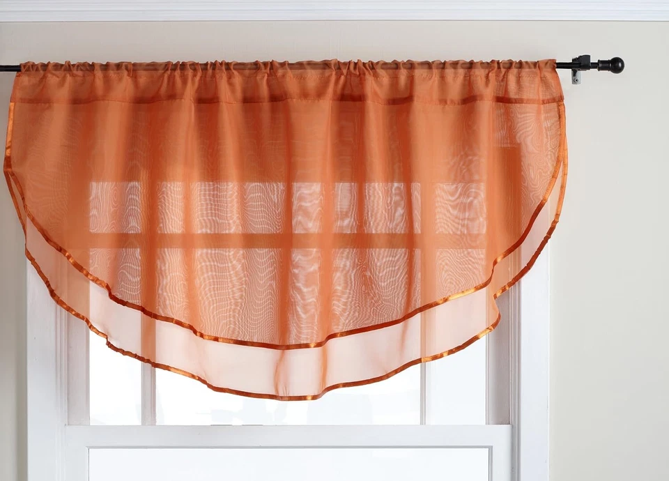 Stylemaster Elegance Sheer Voile, 60" X 24" | Cenefa Ascot, Mandarina Foto 1 de 1