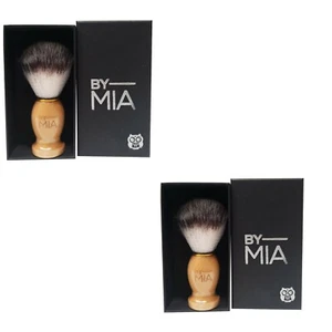 BY MIA Rasierpinsel mit Holzgriff Premium Qualität Profi (2er Pack) - Bild 1 von 5