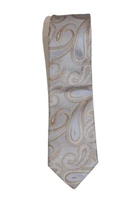 男式 Hugo Boss 100% 真丝佩斯利领带浅蓝色 — 第 1/4 张图片