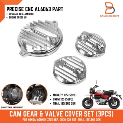 3PC ALUMINIUM CAM GEAR VALVE COVER GUARD FOR HONDA MONKEY GROM TRAIL 125 2ND GEN - Image 1 of 4