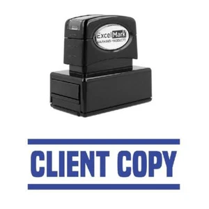 Double Line CLIENT COPY Stamp - Pre-Inked / Blue - Picture 1 of 1