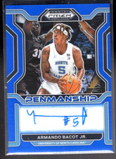 2022-23 Prizm Draft Picks Armando Bacot Jr. Penmanship Blue Ice Auto #/75 UNC