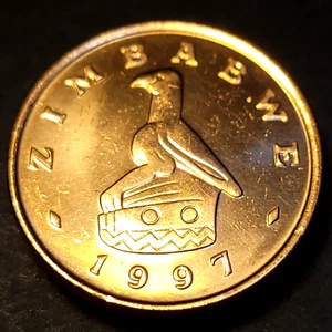 1997 Zimbabwe Coin 1 One Cent the Stone - Carved Great Bird - KM#1A - 18.5MM - Picture 1 of 4
