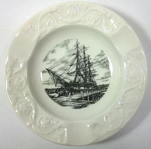 Wedgwood of Etruria Charles W. Morgan Mystic Seaport Connecticut 4” Ashtray Ship - Picture 1 of 3