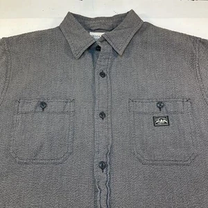 RALPH LAUREN DENIM & SUPPLY DESIGNER BUTTON FRONT WORK SHIRT Mens L Gray  - Picture 1 of 4