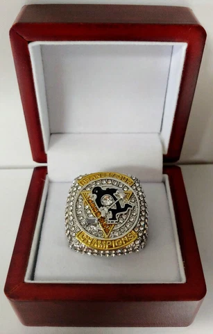 Sidney Crosby - 2016 Pittsburgh Penguins Stanley Cup Ring W Wooden Display Box Cover