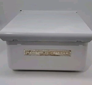 Vintage Emaille Metall Kühlschrank Lenard Crisper Eimer weiß Porzellan bedeckt  - Bild 1 von 21