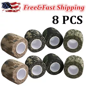 8 rollos 5 cm * 4,5 m cinta autoadhesiva camuflaje pistola rifle caza camuflaje envoltura cinta sigilosa - Imagen 1 de 14