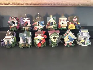 1997 Hamilton Collection bird houses 3" H/ Lot Of 12 - Picture 1 of 15
