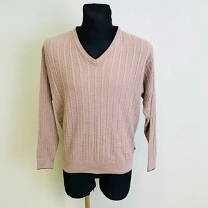 Cosby Vintage Retro 90s Pierre Cardin Beige Sweater Jumper Size L - Picture 1 of 7