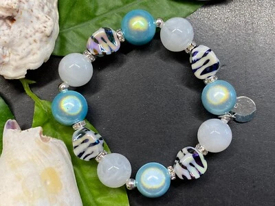 Armband Miracle Beads Gr. M-L Acryl Animal Print Magic Beads Edelstahl #1013-11 - Bild 1 von 2