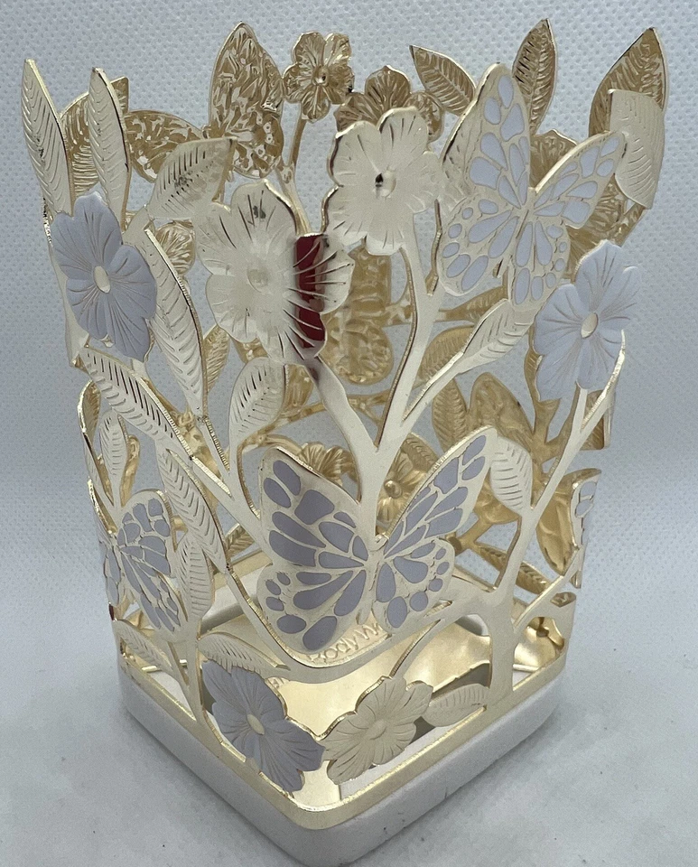 Bath & Body Works Gold & White Butterflies & Flowers Foaming Soap Holder - Image 1 of 1