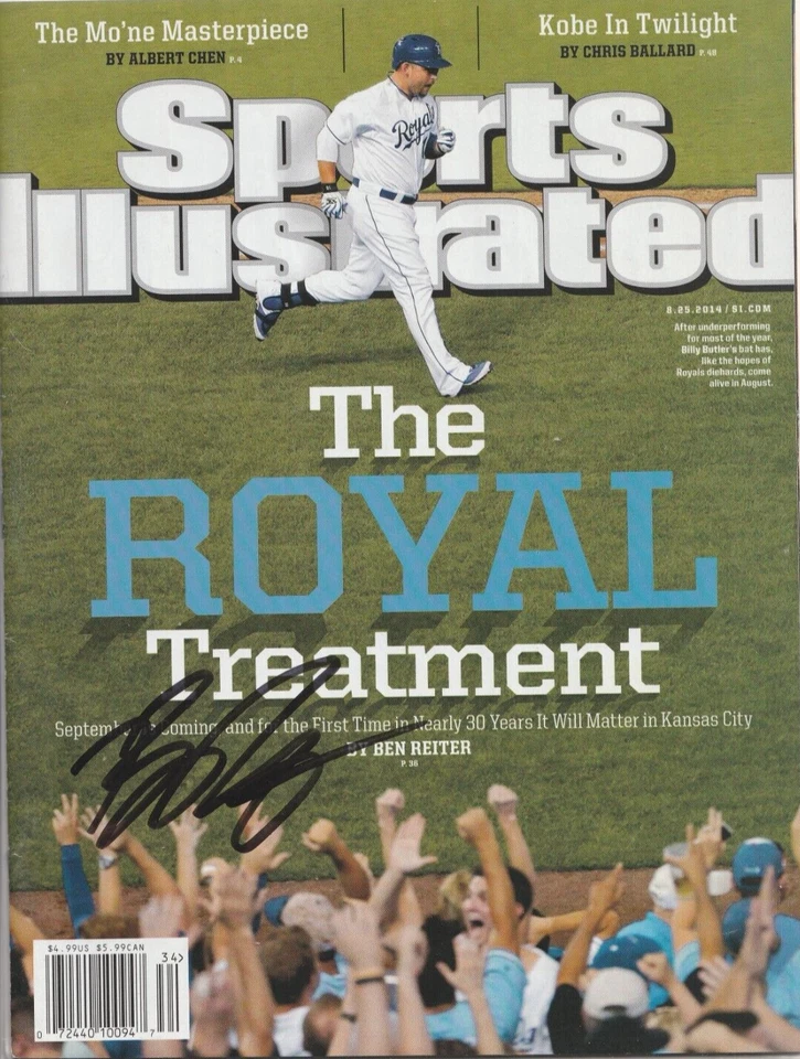 Revista ilustrada esportiva autografada Billy Butler completa sem etiqueta 25/08/14 - Imagem 1 de 1