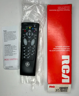 GE General Electric 260609 / RCG100TDL CRT TV Remote Control, OEM NOS - Image 1 of 4