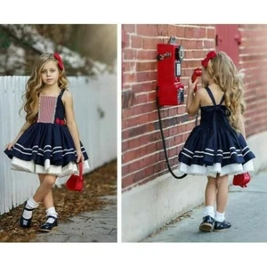 Dollcake Forget Me Not Kleid Größe 7 rot weiß blau neu mit Etikett - Bild 1 von 4