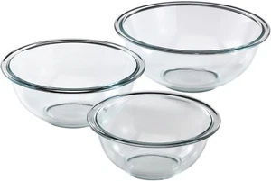 Glass, 3-Piece, 3 PC Mixing Bowl Set - Picture 1 of 11