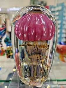 4.5" Gold and Ruby Satava Jelly fish - Signed and Dated - Picture 1 of 5