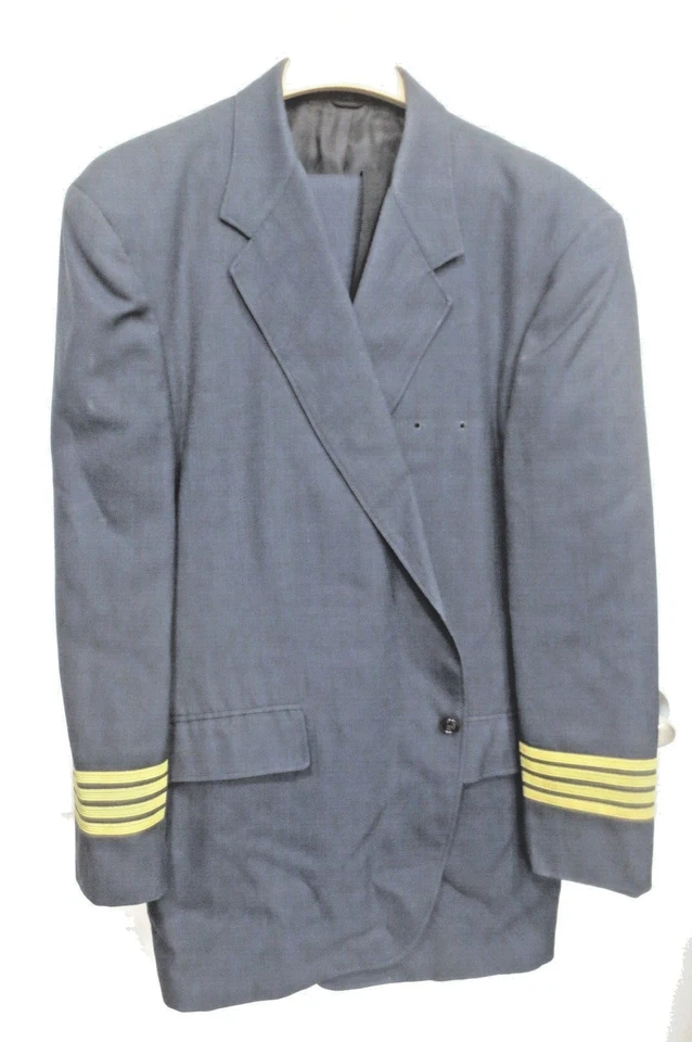 Uniforme de Piloto Capitán Aerolínea Saco De Colección 2 Piezas Bandas Doradas 48L Foto 1 de 4
