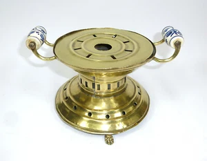 Seltenes Stövchen um 1900 Rechaud Keramikgriffe - Bild 1 von 12