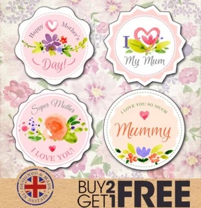 24 pegatinas/etiquetas para el Día de la Madre mamá/mamá/floral/shabby chic/vintage 40 mm - Imagen 1 de 6