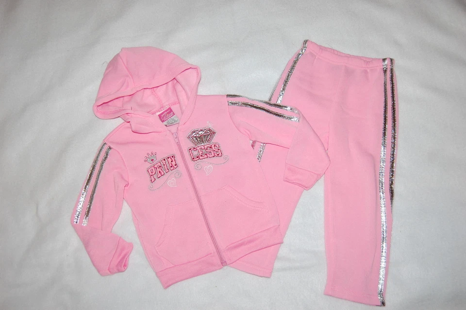 CHAQUETA SUDADERA Y PANTALÓN ROSA BEBÉ NIÑA TALLA 12 18 24 MO 2T 3T 4T Foto 1 de 1