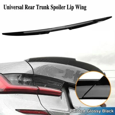 Glossy Black PU Trunk Spoiler Lip Roof Tail Wing Adjustable Car Sedan Universal - Image 1 of 4