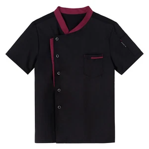 Mens Chef Jacket Coat Uniform Short Sleeve Cooker Kitchen Restaurant Work Tops - Picture 1 of 137