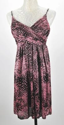 Vestidos de Autoestima Rosa Marrón Lunares Talla Pequeña (6-8) Trampas de Espagueti  Foto 1 de 4