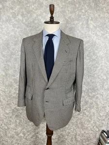 Brioni Black White Red Cashmere Houndstooth Handmade Vintage Blazer 44 S EU 52 S - Picture 1 of 13