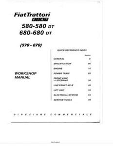 Fiat 580 680 DT incl 570 670 Workshop Manual - Picture 1 of 4