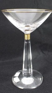 Moser Art Glass Casanova Gold Martini Glass - Picture 1 of 6
