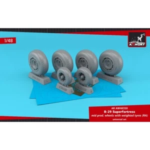 Armory AR AW48350 Scale 1/48 B29 Superfortress mid production wheels w/ weighted - Picture 1 of 12