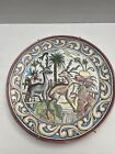 Coimbra Pottery Portugal Handpainted Deer, Bird Floral Wall Hanging Plate Signed