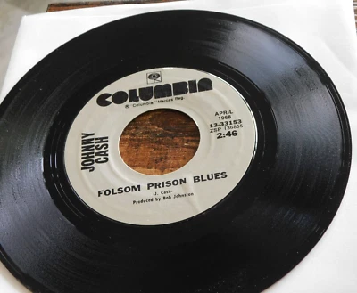 JOHNNY CASH FOLSOM PRISON BLUES / DADDY SANG BASS 45 RPM RECORD 067 - Image 1 of 2