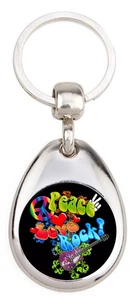 Peace Love Rock - Porte clé en métal - Imagen 1 de 4