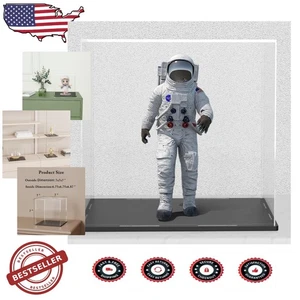 Deluxe Acrylic Display Case 7x7x7 Matte Black Base High Transparency Dust-Proof - Picture 1 of 8