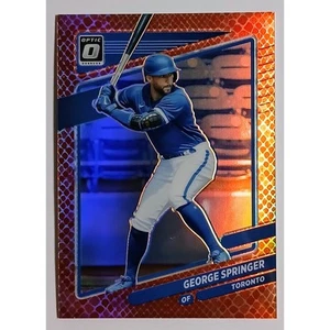 2021 Donruss Optic George Springer Red Dragon Prizm /110 Blue Jays - Picture 1 of 3