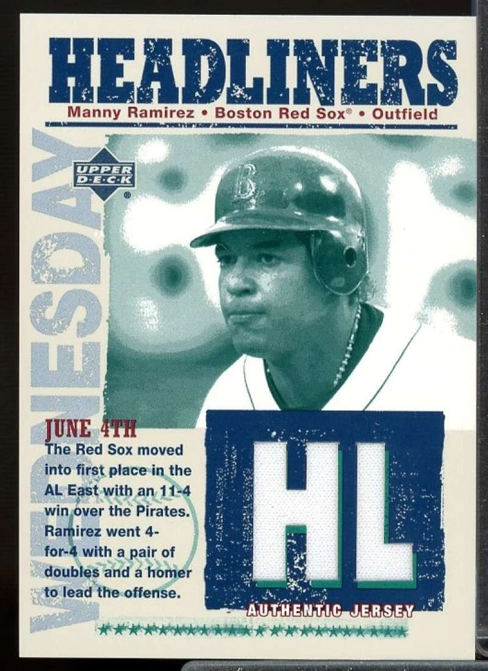 Manny Ramirez Card 2004 Upper Deck Headliners Jersey #MR  - Image 1 of 2